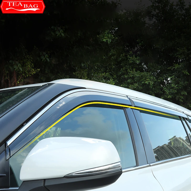 Car Exterior Visor Vent Shades Window Visor Sun Rain Guard Deflector For Toyota Highlander XU70 Refit 2020 2021 2022 Accessories