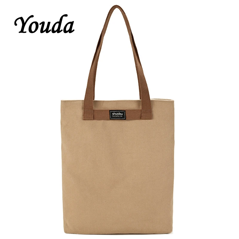 Youda оригинальная одноцветная Холщовая Сумка для покупок классический стиль