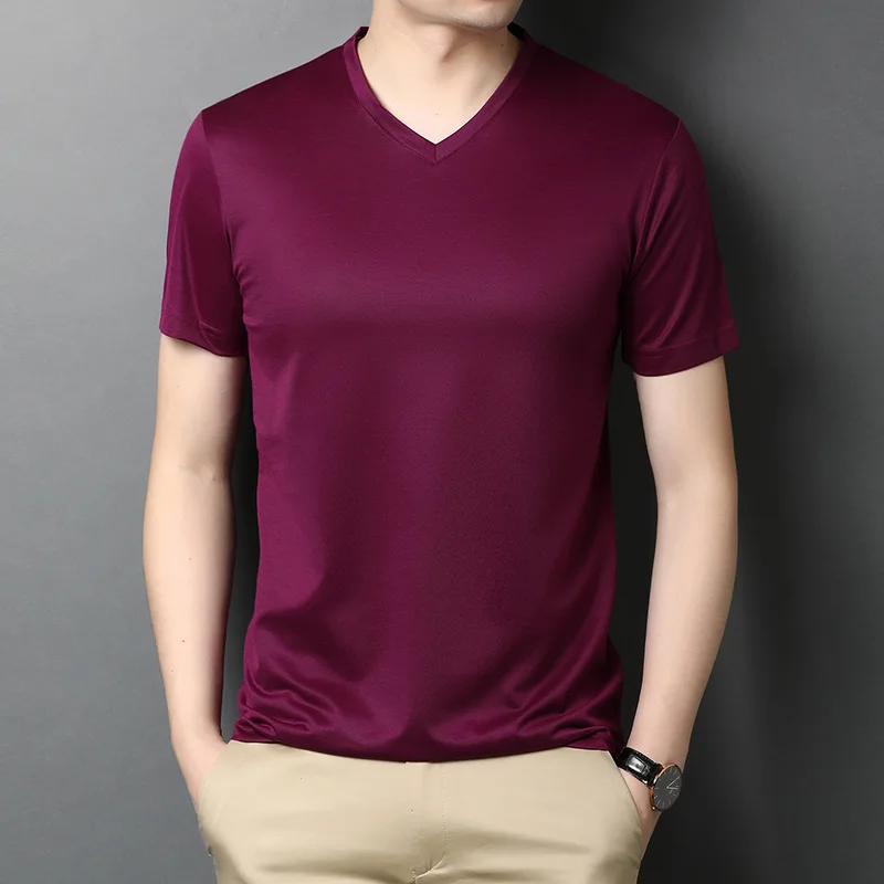 

2021 Summer T-shirt Round Neck Short Sleeve Top Popular Street Hot Ice Silk Top NKYF01