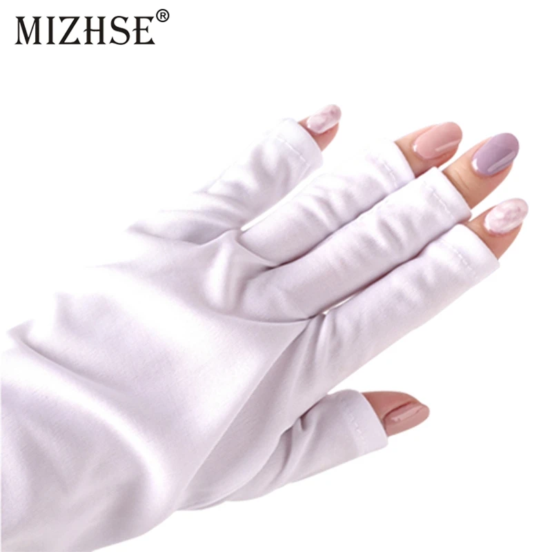MIZHSE УФ перчатки для ногтей Белые анти защиты рук гель с защитой от светодиодная