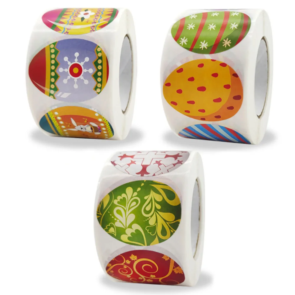 

100-500pcs Easter Egg Stickers Happy Cute Rabbit Easter Theme Stickers For Office School Easter Party Kids Gifts Box Decoration