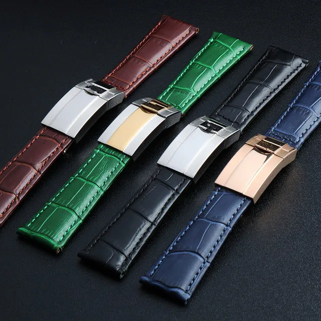 Ремешок из итальянской воловьей кожи для наручных часов черный коричневый