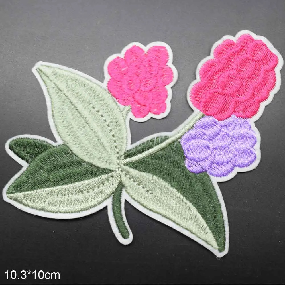 Красивый цветок красная роза вышитые патчи утюжок на одежда для женщин