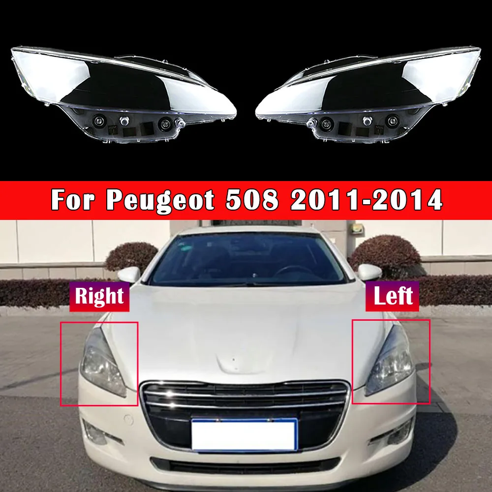Car Glass Lamp Headlamp Shell Lampcover Shell Auto Lampshade Headlight Lens Cover For Peugeot 508 2011 2012 2013 2014