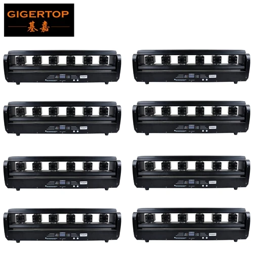8 Gigertop TP-E39 6 головы Стадия вращения Перемещение лазерной головки Красный цвет луч эффект индивидуальный контроль для дискотеки бар Вечерние - Цвет: 8