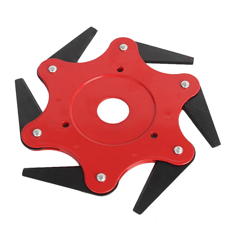 6 Teeth Trimmer Head Steel Blades Razors Lawn Mower Garden Grass Eater Brush Cutter 2.5cm Aperture
