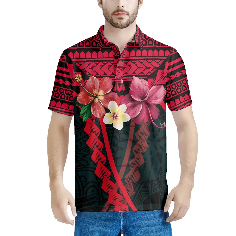 

2022 Fashion Polynesian T Shirts Men Leaves Wholesale Custom Printed Polos Sweatsuit Quality Newest Adult Man's Polos Classic