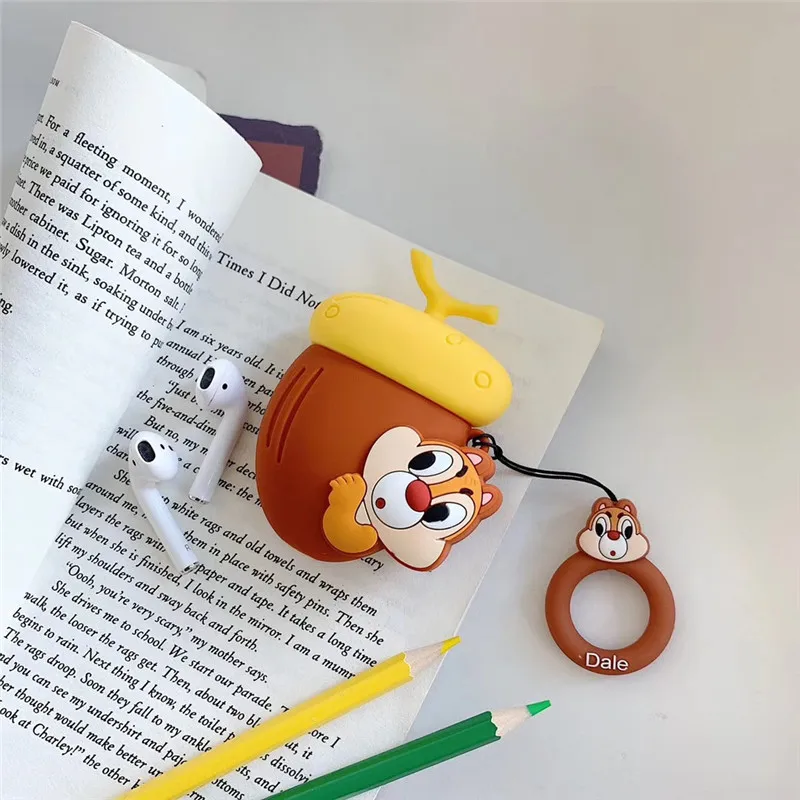 Для Apple AirPods чехол 3D милый мультяшный чип и Дейл белка чипмунк сосновые гайки