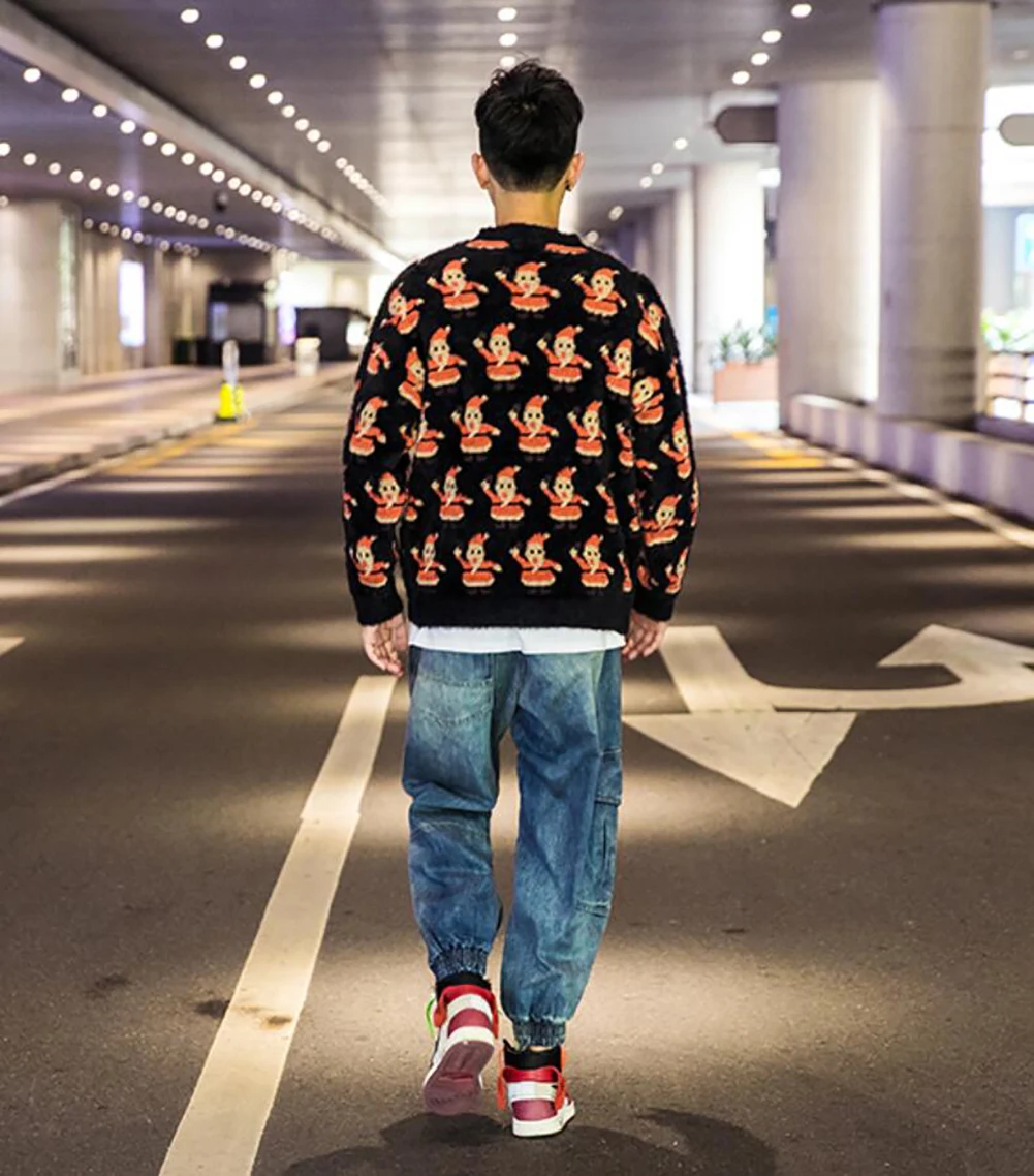 Свитер унисекс джемперы тонкий вязаный пуловер топы хип-хоп тренд Повседневная