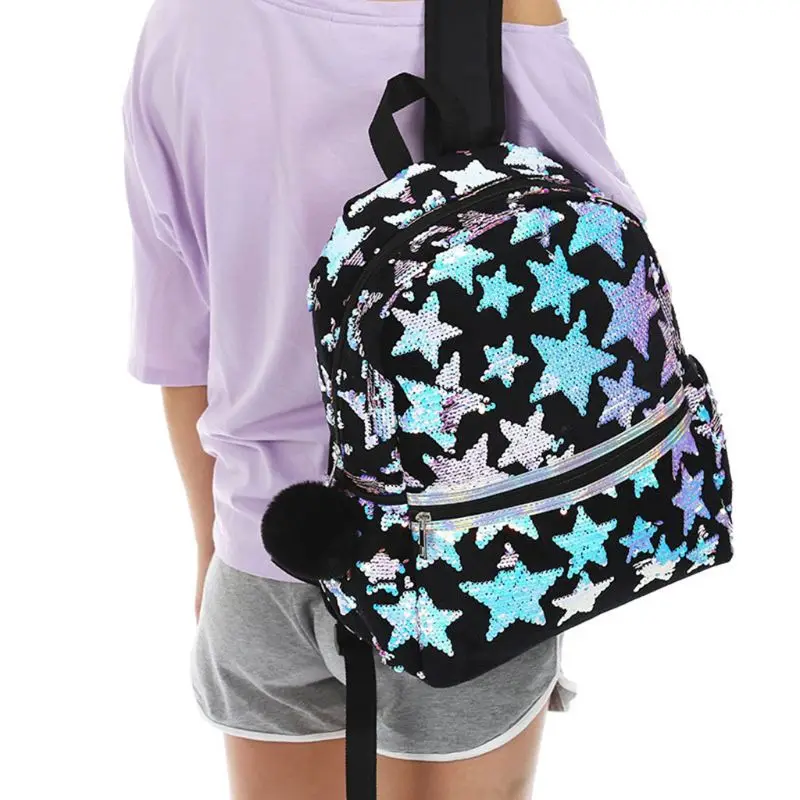 

Women Fashion Sequin Backpack Daypack Travel Bookbag Teenagers Girls Schoolbag