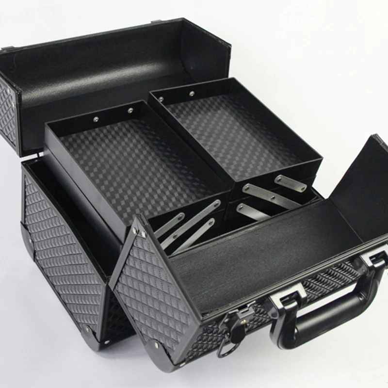 Big Size Black Makeup Organizer Cosmetic Jewelry Box Make Up Storage Boxes Handbag Holder Travel Suitcase Gifts | Дом и сад