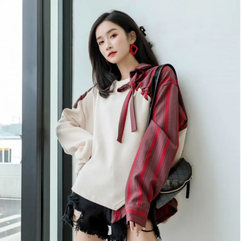 LANMREM 2022 Весенний Новый женский свитер свободный толстый ретро с длинными