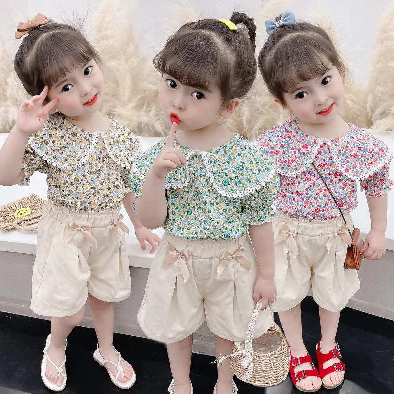 

Детские летние футболки с коротким рукавом и цветочным принтом