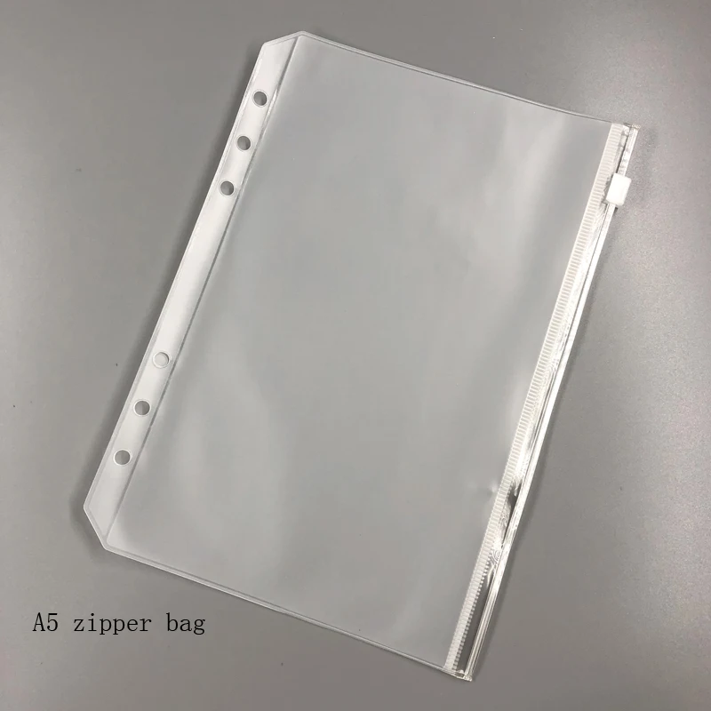 A5 zipper bag Fromthenon милый блокнот сумка для хранения прозрачный ПВХ сумки на молнии аксессуары для планировщика для Filofax 6 отверстий мешочек дневник канцелярские принадлежности - Цвет: A5 zipper bag