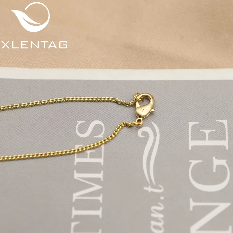 Xlentag Латунное позолоченное циркониевое шестигранное ожерелье со снежинкой из