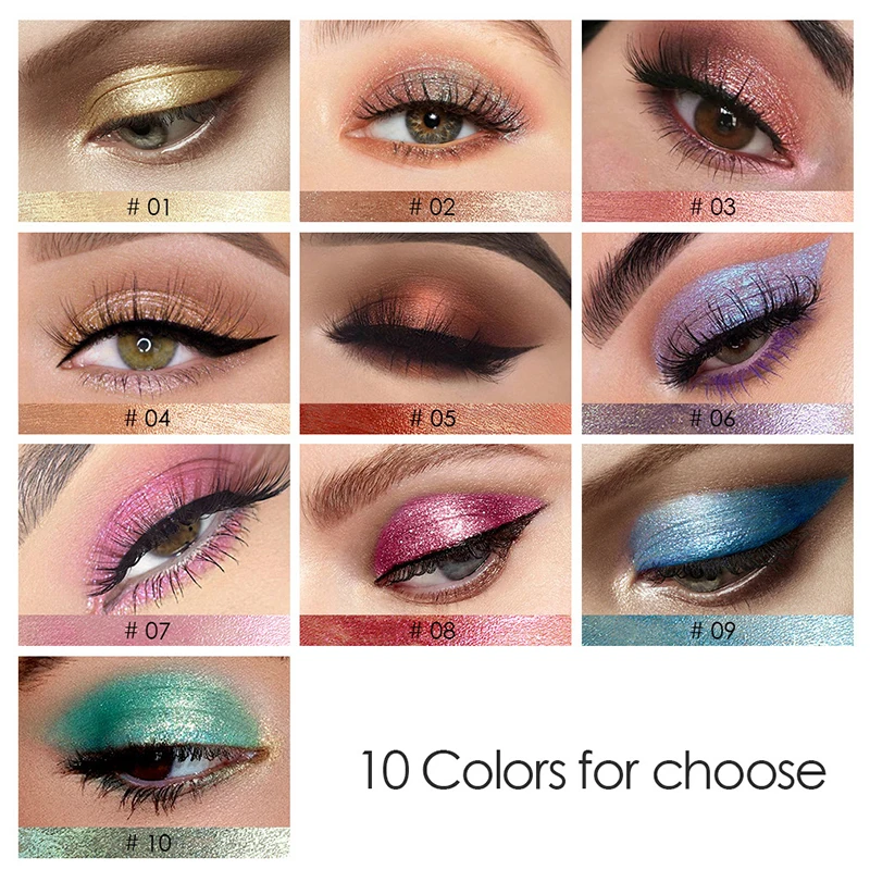 10 цветов Металлические Блестящие дымчатые тени для век мраморные жидкие