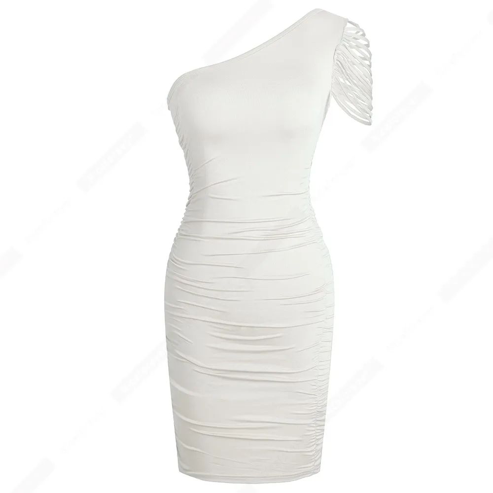 Женское облегающее платье-футляр на одно плечо летнее Повседневное платье для