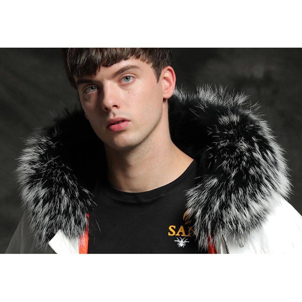 2019 новая енотовидная собака Меховая зимняя Мужская парка Повседневная Подкладка