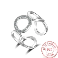 925 sterling silver round adjustable open finger rings for women girls wedding dorpshipping anelli fine party jewelry