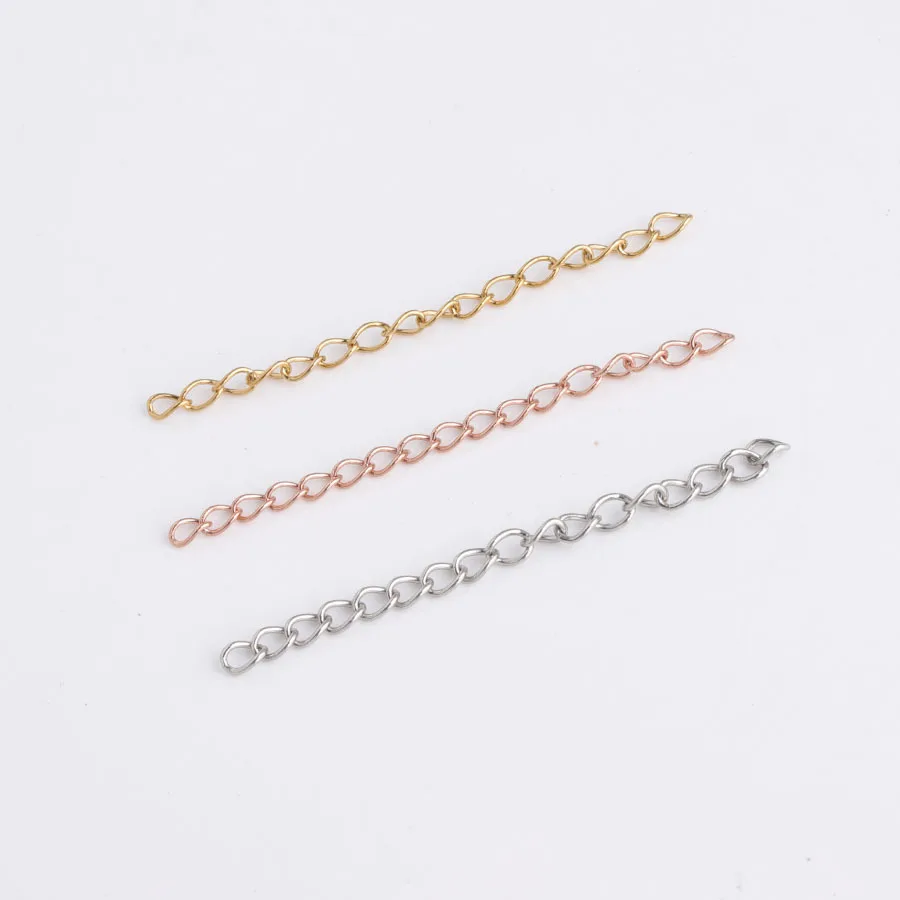 Цепочки из нержавеющей стали 316L золотистые серебристые розовые 5 см