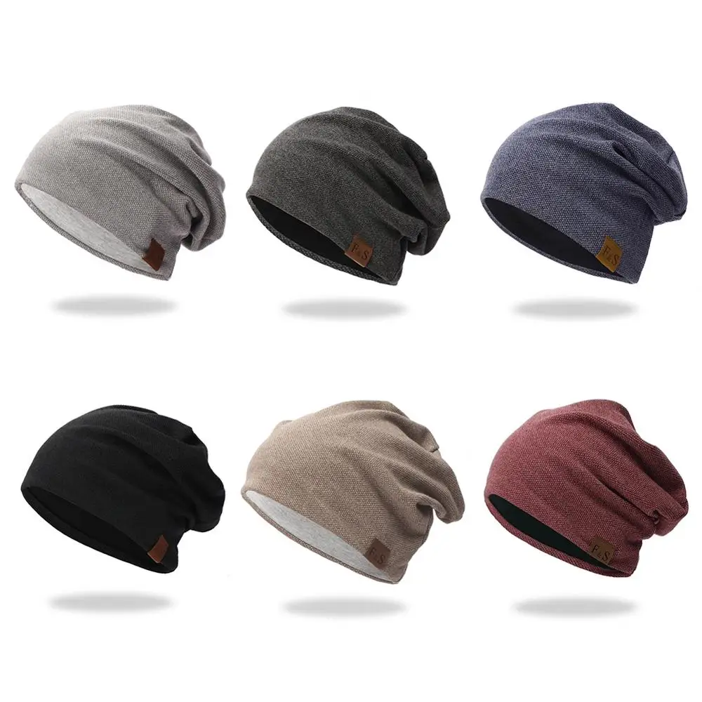

Beanies Cap Casual Hats Head Warmer Style Cotton Lightweight Thermal Elastic Knitted Cotton Warm Hat Winter Sports Headwear