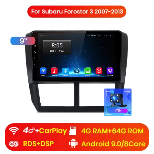 4G 4GB 64GB Junsun V1 2G+ 32G Android 8,1 автомобильный Радио Мультимедиа Видео плеер навигация gps для Subaru Forester 3 2007-2013 2 din Авто без dvd - Цвет: 4G 4GB 64GB