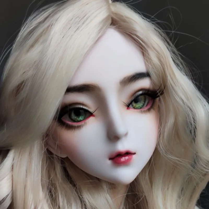 Изысканная ручная роспись BJD кукла лицо макияж голова для 1/3 60 см куклы DIY Ручная