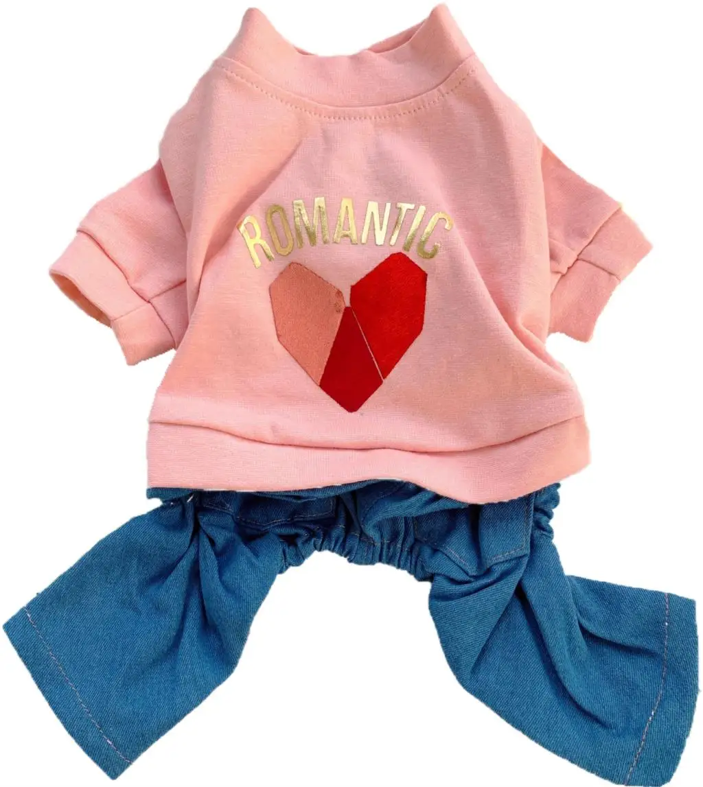 Джинсовые брюки одежда для щенков домашних животных зимняя куртка с французским