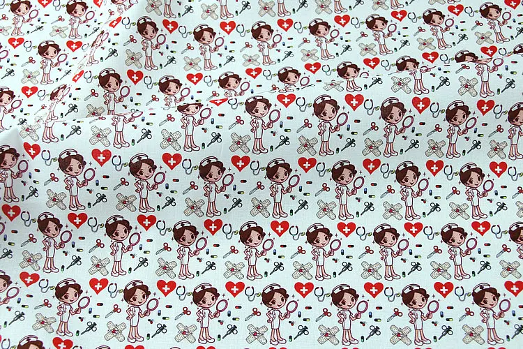 

Half Meter Cartoon 100% Cotton Fabric Medical Health Diy Personal Care Material Sewing Quilting Fabrics for Patchwork Needlework