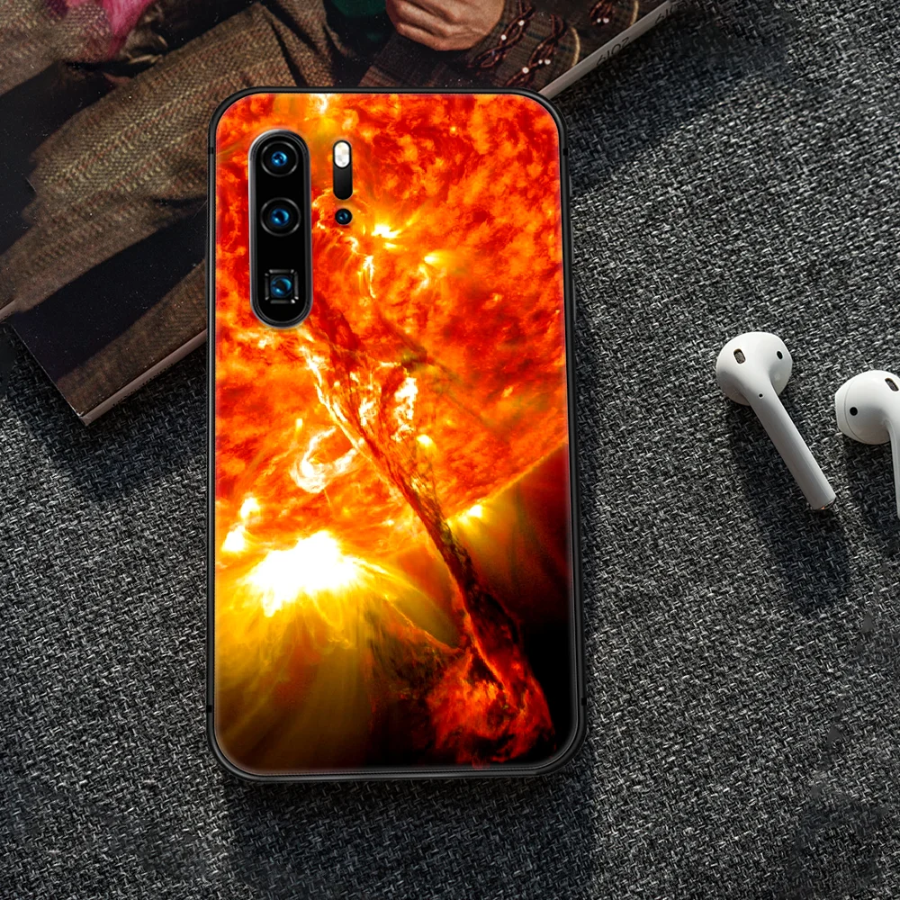 

art sun Phone Case Cover Hull For Huawei P8 P9 P10 P20 P30 P40 Lite Pro Plus smart Z 2019 black Cell Silicone Shell Painting