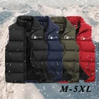 Осенне-зимний мужской жилет, теплый, с кошачьими когтями, с принтом, без рукавов, с высоким воротником, Повседневный, на молнии, Мужской Хлопковый жилет, размера плюс