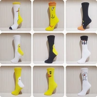 cute duck pattern female socks kawaii long billed duck chick flat billed duck cartoon socks japanese style trend tube socks