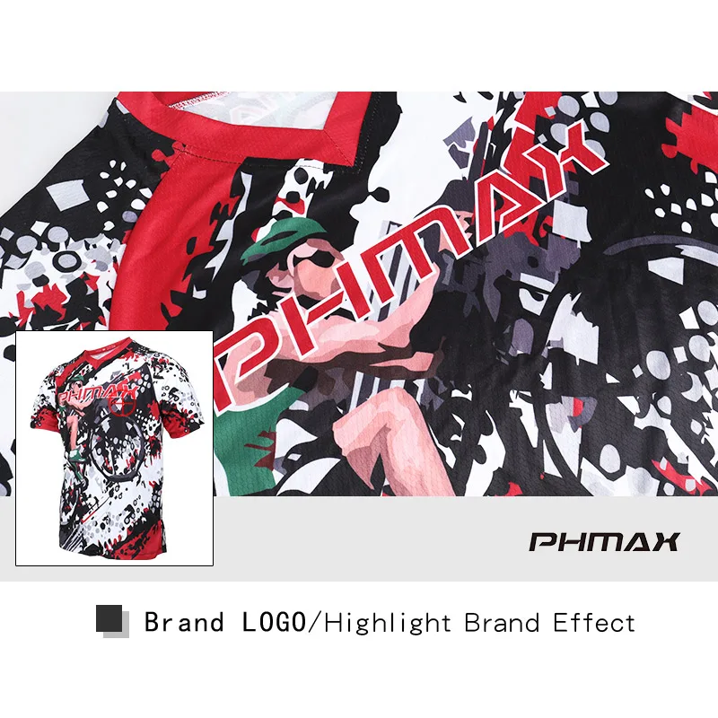 Футболка PHMAX горнолыжная для мотокросса дышащая удобная рубашка DH езды на