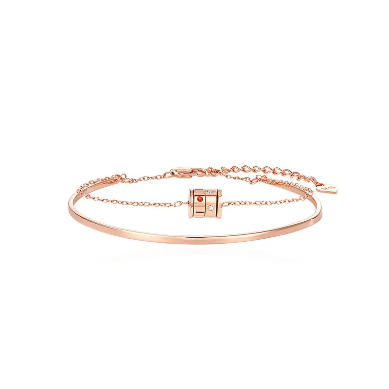 

Women's Bracelet Double Layer Small Waist Rosegold Simple Bracelet Personality Girlfriends Jewelry Lovers Gifts Fashion Festival