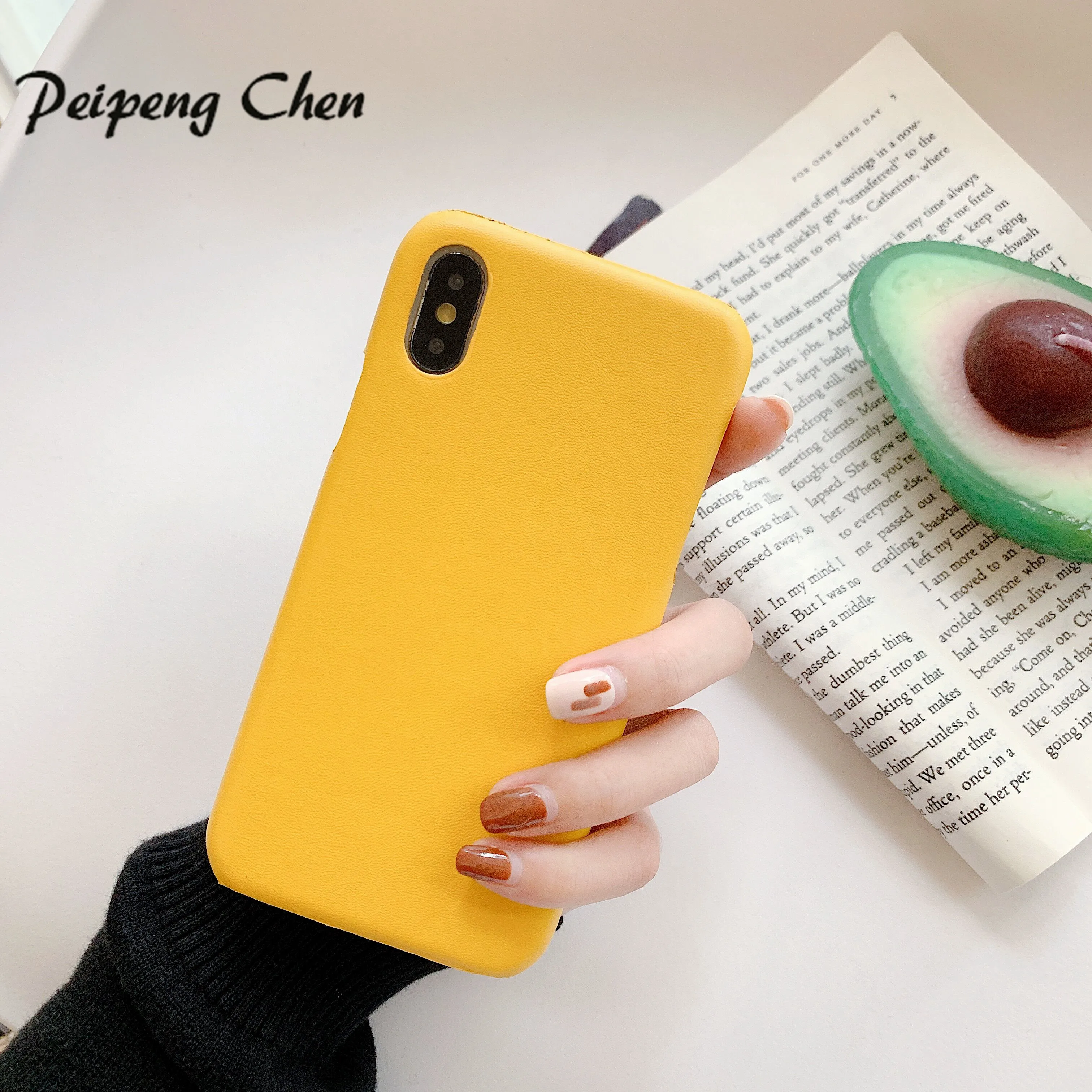 Простой кожаный чехол для телефона iPhone XS XR Max 11 Pro max apple iphone 6 6S 7 8 Plus защитный задней