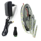 12 В 5050 2835 Светодиодная лента 5 М лента световая лента 60120240480 LED естественный белыйтеплый белыйхолодный белый домашний декор + адаптер питания