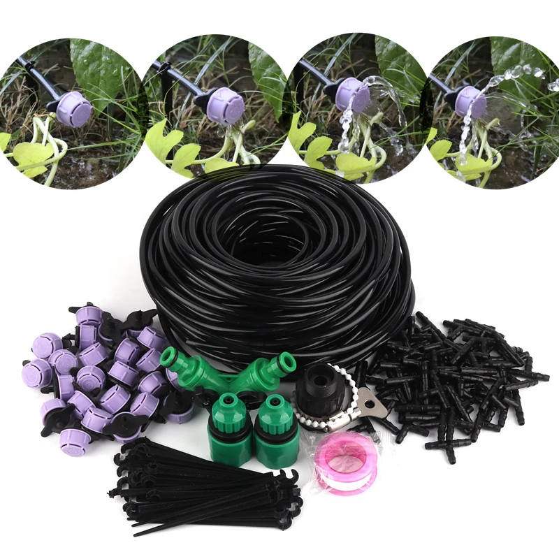 

5m~50m Watering Kits 5 Holes Pressure Compensation Dripper with 4/7mm Hose Y-Type Connector for Garden DIY Irrigation Kits