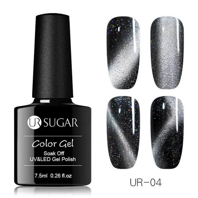 Glitter 4 Ur Sugar 9D глаз хамелеона кота Гель-лак для ногтей УФ Магнитный Гель-лак золотой цвет замачиваемый УФ светодиодный Гель-лак для ногтей маникюрный лак - Цвет: Glitter 4