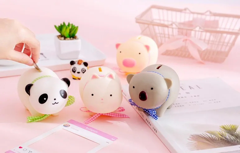 1 шт. Kawaii чехол для экономии денег свинья кошка панда банк домашний Декор Детский мультфильм подарок на день рождения коробка для хранения монет вечерние сувениры