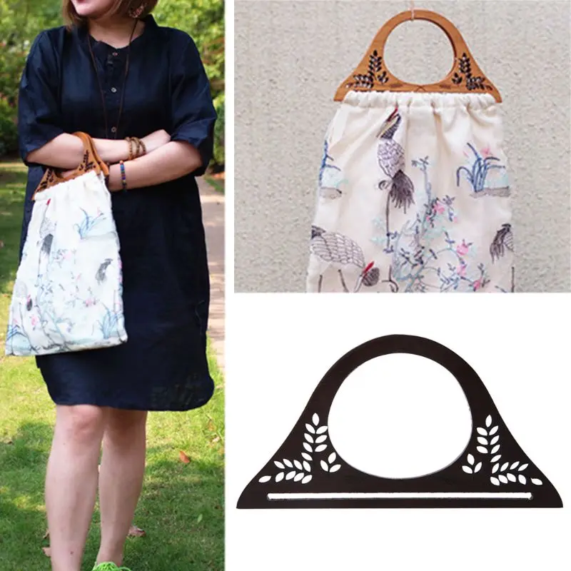 

Square Round Wood Metal Frame Kiss Clasp For Handle Bag Purse Accessories DIY