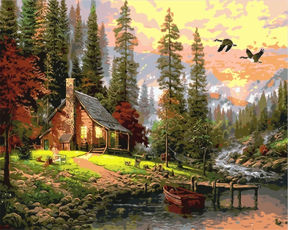 

Набор для рисования по номерам на холсте, с рамкой