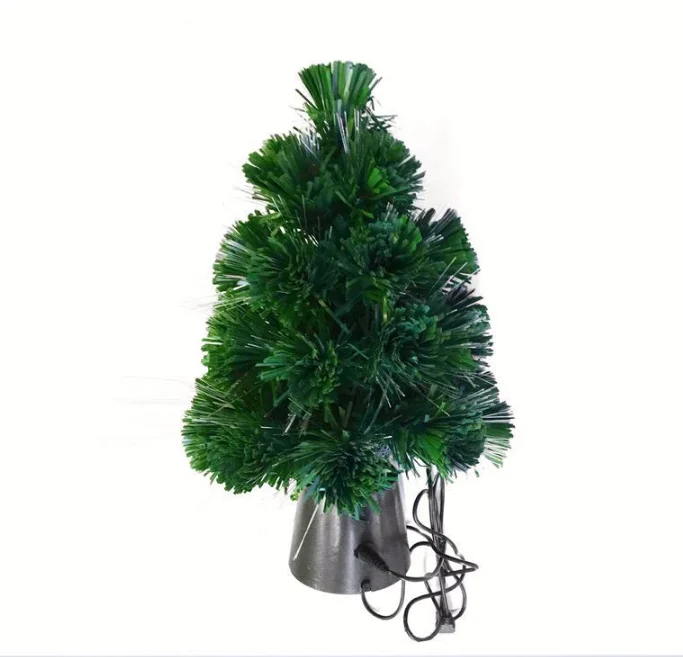 Зеленый 30*20cm Newly USB Fiber Mini Christmas Tree Desk Table Decor Festival Party Ornaments Xmas Gift - Цвет: Зеленый