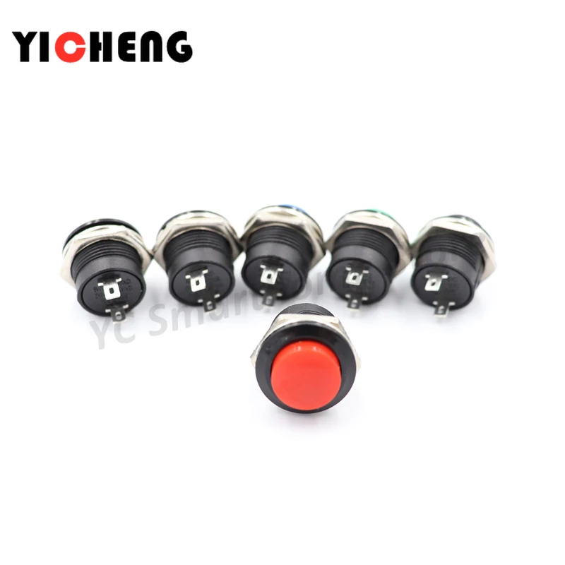 

1pcs Momentary SPST NO Round Cap Push Button Switch AC 6A/125V 3A/250V 6color R13-507 momentary push button
