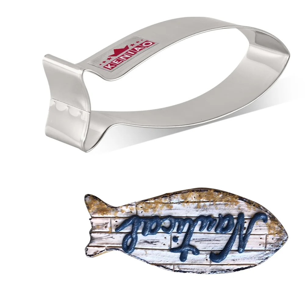

KENIAO Fish Cookie Cutter for Kids - 10.5 x 4.1 CM - Biscuit Fondant Bread Sandwich Mold - Stainless Steel