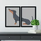 Картина из мультфильма такса на холсте с изображением милой собаки, плакат с изображением мозаики, картина на стену, современный минималистичный мультяшный Декор для дома