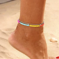handmade beaded anklets for women boho colorful beads tobillera 2021 trend foot beach accessories fashion girl leg%e2%80%98s bracelets