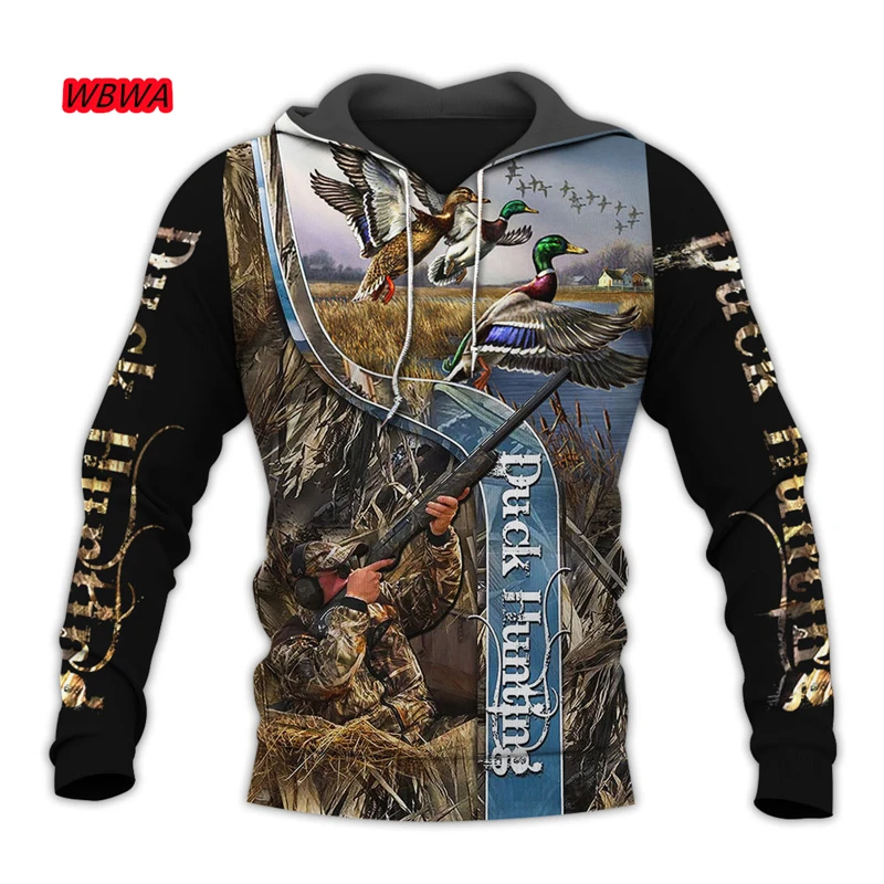 

New Deer Hunting 3D Harajuku Print Hoodie Spring and Autumn Street Pullover Hooded Casual Unisex Sweater
