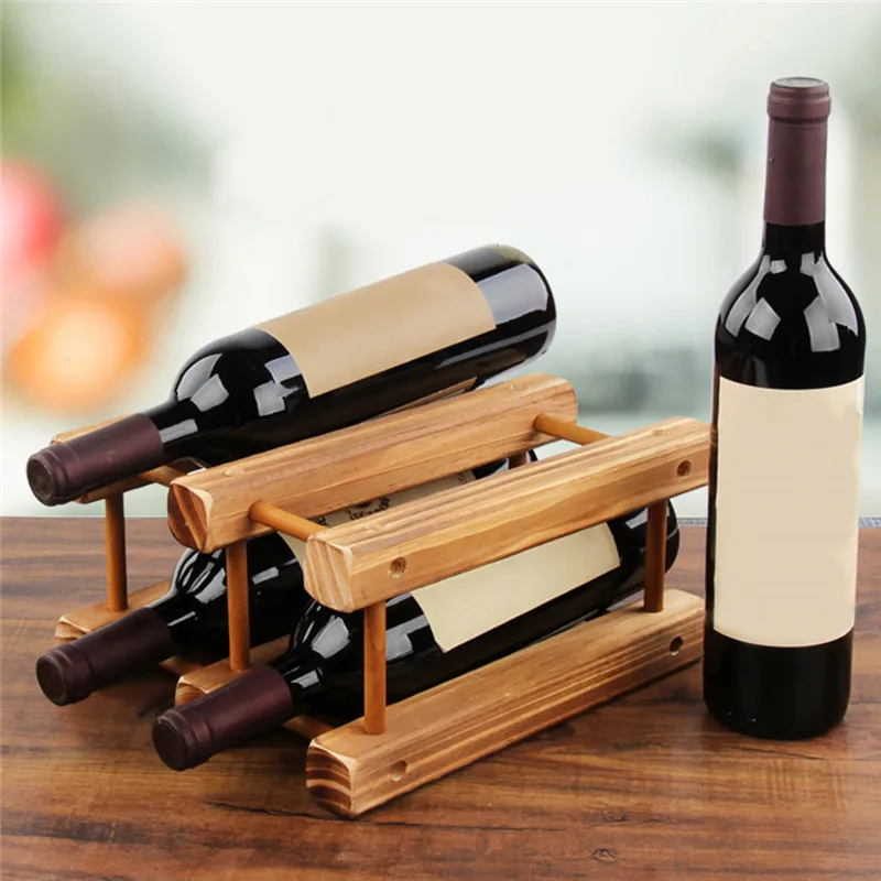 Вешалка для вина из массива дерева декоративная портативная вешалка напитков