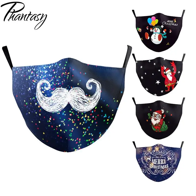 

Phantasy Тканевая маска для лица, Рождественская маска для взрослых и детей, маска для лица для вечевечерние, модная черная маска для мужчин и же...