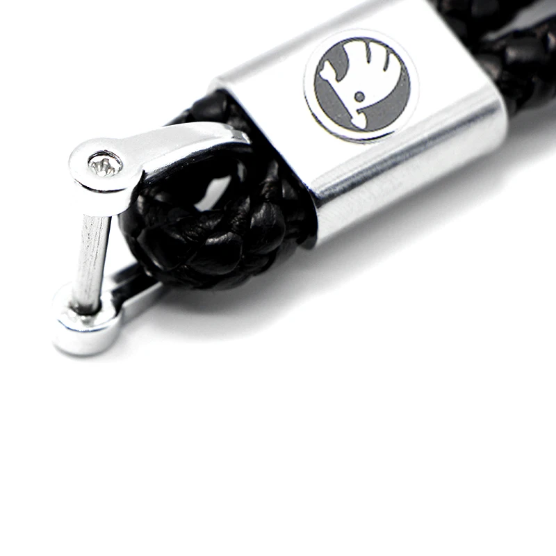 1 шт. металлический + плетеный шнур автомобильный Стайлинг брелок Кольца для Skodas